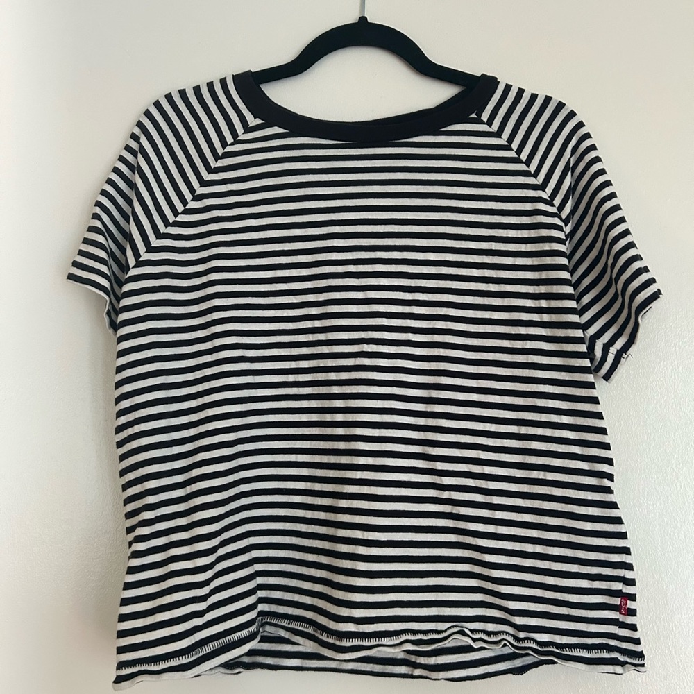 Levi's Black and White Striped Tee